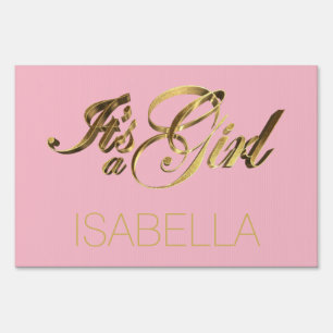 It's a Girl New Born Baby Announcement Sign
