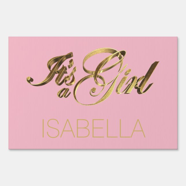 It's a Girl New Born Baby Announcement Sign (Front)
