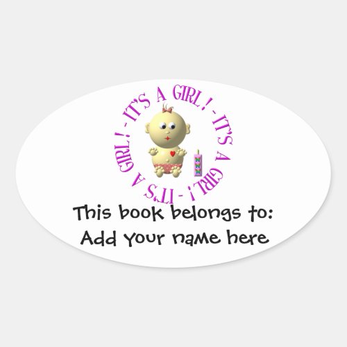 Its a girl oval sticker