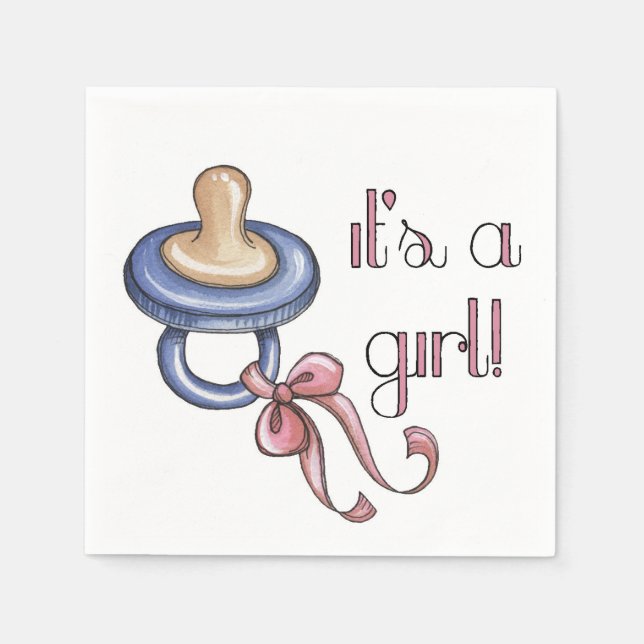 It's a Girl! Paper Napkins (Front)