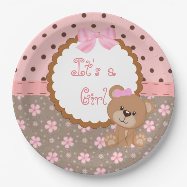 It's a Girl Paper Plates (Front)