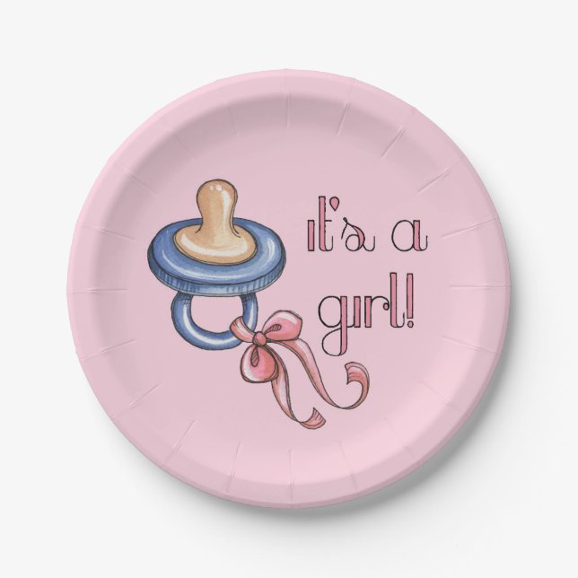 It's a Girl Paper Plates (Front)