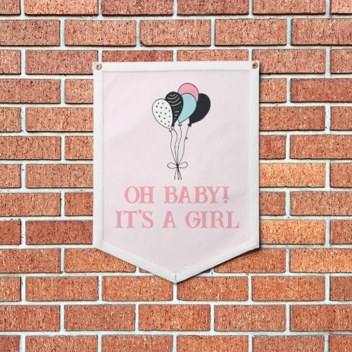 Its A Girl Party Announcement Banner Pennant