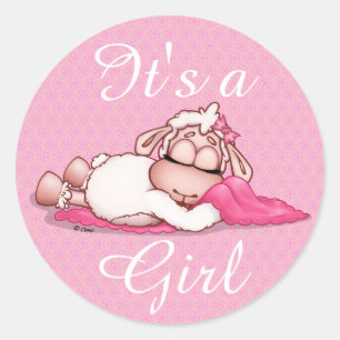 It's a Girl Personalize Baby Shower Pink sticker