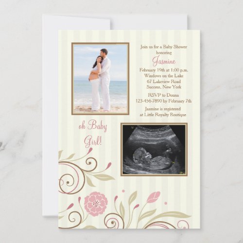 Its A Girl Photo Baby Shower Invitation