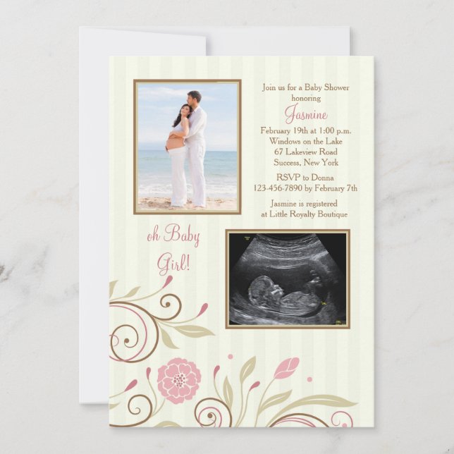 It's A Girl Photo Baby Shower Invitation (Front)
