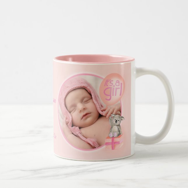 It's a girl photo newborn baby commemorative mug (Right)