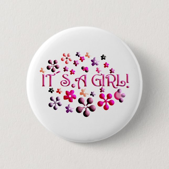 Its a Girl Pinback Button (Front)