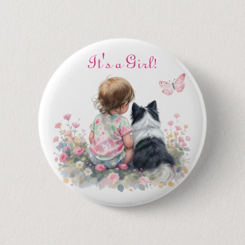 It's a Girl | Pink Baby and Puppy Baby Shower