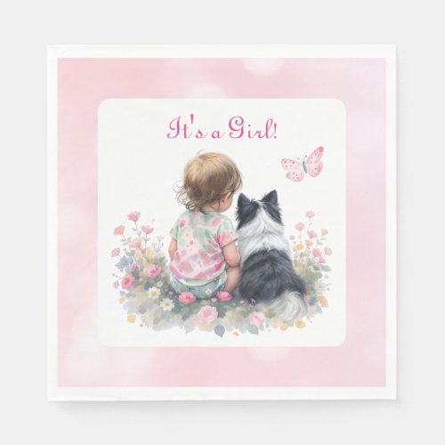 It's a Girl | Pink Baby and Puppy Baby Shower