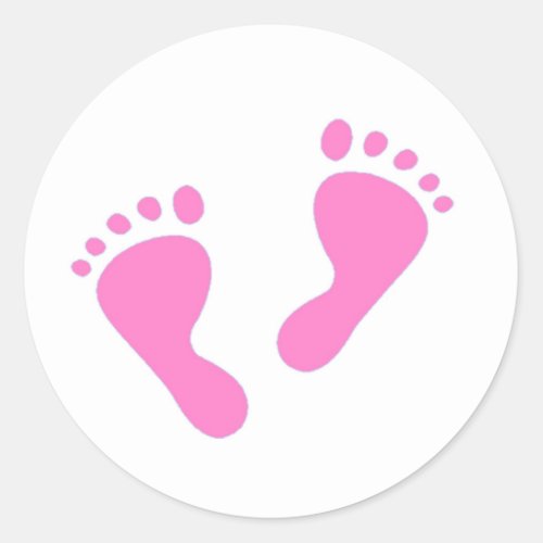 Its a Girl _ Pink Baby Feet Classic Round Sticker