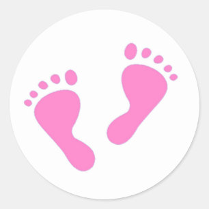 It's a Girl - Pink Baby Feet Classic Round Sticker