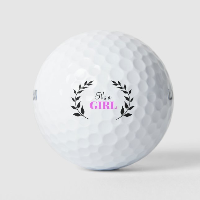 It's A Girl Pink Baby Gift Golf Balls (Front)