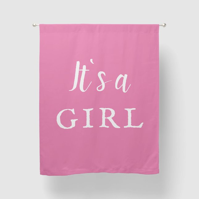 It's a Girl Pink Baby Reveal Shower Backdrop Blackout Curtains (Front)