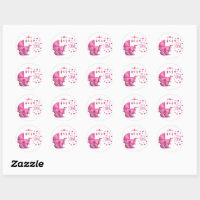 Pink Baby Girl Carriage Baby Shower Stickers, Zazzle.com