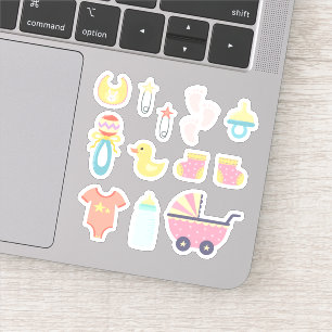 It's a Girl Pink Baby Shower Sticker