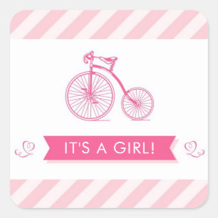 It's a Girl Pink Baby Shower Stickers