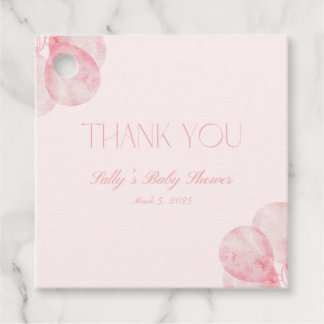 it's A Girl Pink Balloons Baby Shower Tags