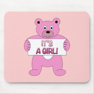 It's A Girl Pink Bear Mouse Pad