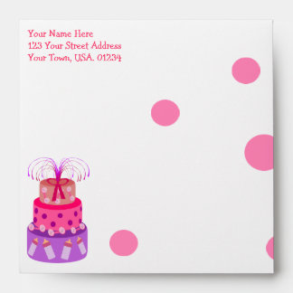 It's a Girl Pink Cake Baby Shower Envelopes