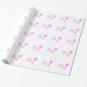 It's a girl pink cute girly baby Cute Baby shower Wrapping Paper