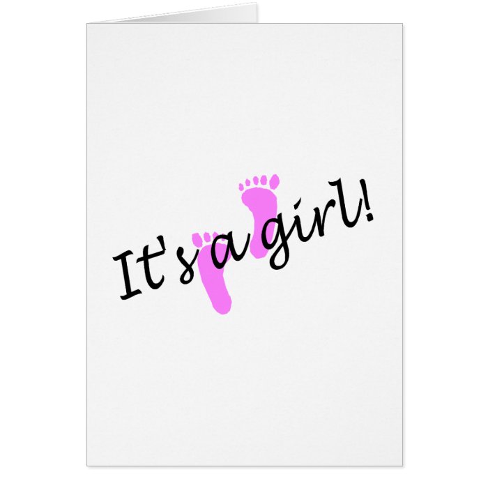 It's A Girl (Pink Feet) Greeting Cards