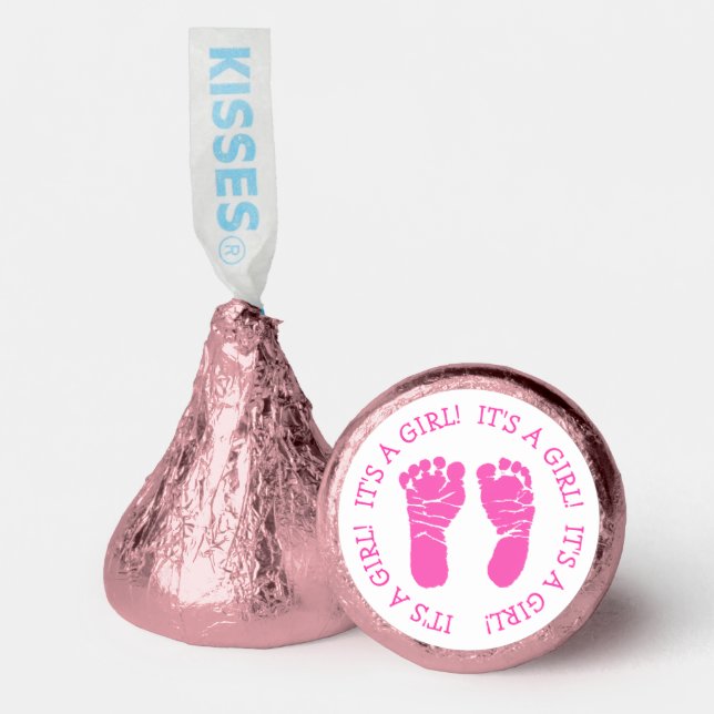 It's a Girl| Pink Footprints Baby Shower Favors (Front)