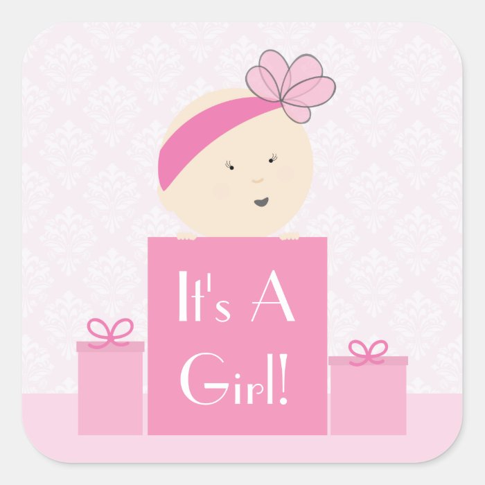 It's A Girl Pink Gifts Sticker