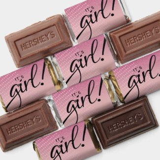 ♀ It's a Girl! Pink Glitter Birth Announcement