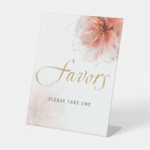 It's a Girl Pink Gold Baby Shower Favors Sign