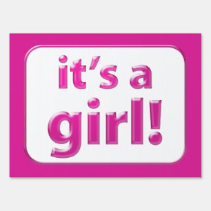 Its A Girl! Pink New Baby Yard Sign