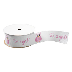 It's a Girl! Pink Owl Ribbon