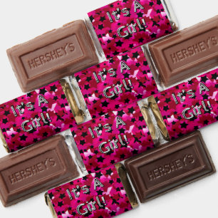 It's A Girl! Pink Stars  Hershey's Miniatures