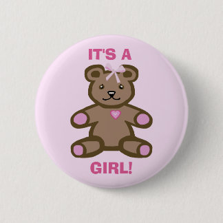 It's a girl pink teddy bear button