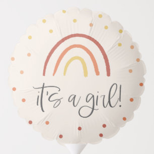 It's A Girl Pink Terracotta Rainbow Baby Shower Balloon