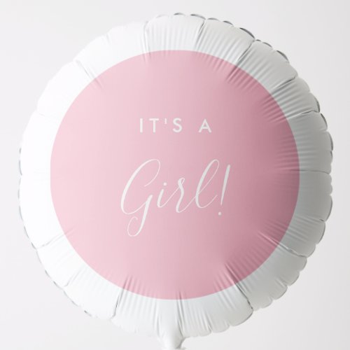 Its A Girl Pink White Baby Shower Balloon