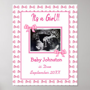 It's a Girl, Pregnancy Announcement Ultrasound Pic Poster