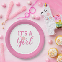 It's A Girl Pumpkin Paper Plates