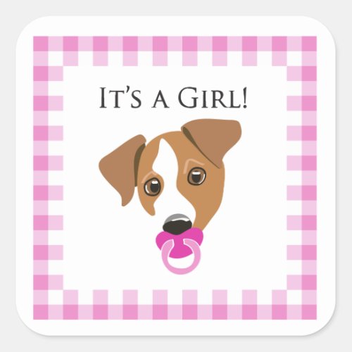 Its a Girl Puppy Sticker