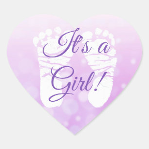 It's a Girl Purple Baby shower Stickers