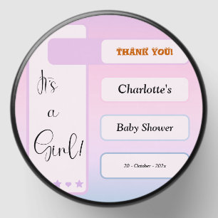 It's A Girl! Purple Gradient Cute Baby Shower Mini Candle Favors