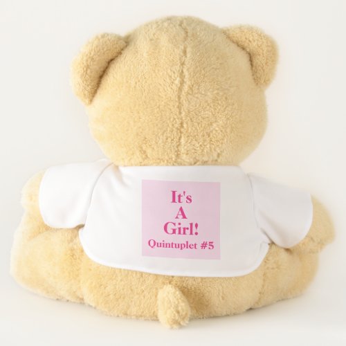 Its a Girl Quintuplets Large Teddy Bear