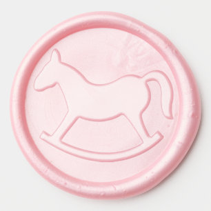 It's a Girl rocking horse wax seal stickers