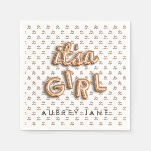 ITS a girl Rose gold NAPKIN