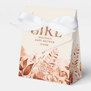Its A Girl Rustic Floral Fall Baby Shower Favor Boxes