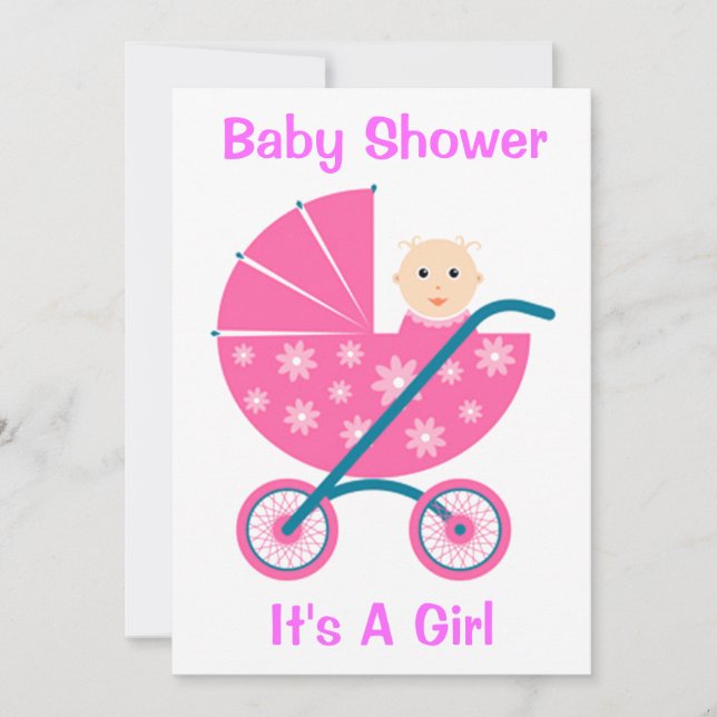 It's a Girl: Save The Date Baby Shower Invitation (Front)
