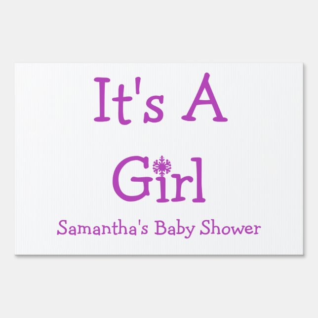 It's A Girl Snowflake Sign (Front)