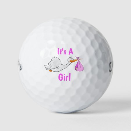 It's A Girl Stork Golf Balls