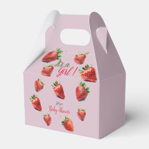 It's a girl Strawberry baby shower Favor Boxes