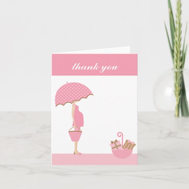 {it's a girl!} thank you note [pink] card (Front)